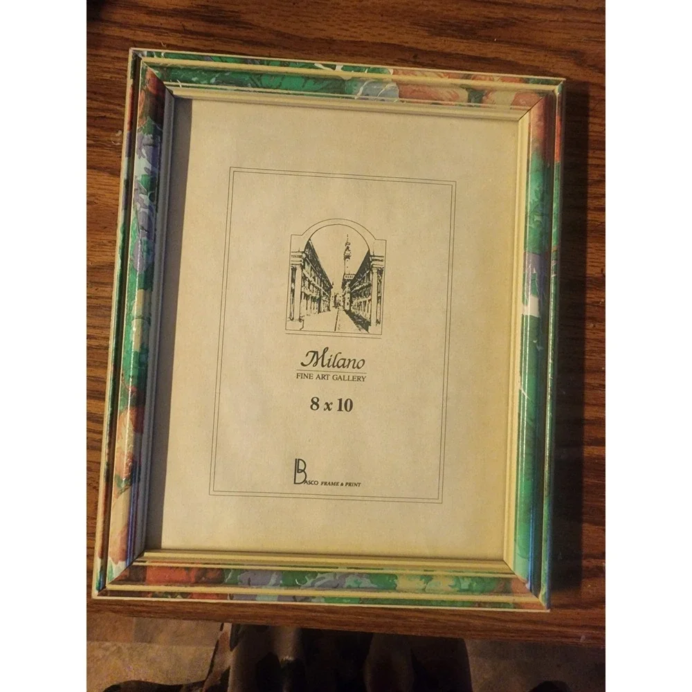 Vintage Fetco Milano Floral Marbled 8×10 Photo Frame, HTF 1980s